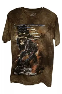 The Mountain Mens Battle For America Brown S/S Tie Dye shirt Small - Picture 1 of 4