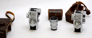 Steky Model III B/ Steky Model III Camera Lot w/40mm 16mm Subminiature Mini Spy