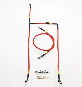 HEL Racing Stahlflex Bremsleitung Set rot ohne ABS Suzuki GSX-R 1000 /R 2017- - Bild 1 von 3
