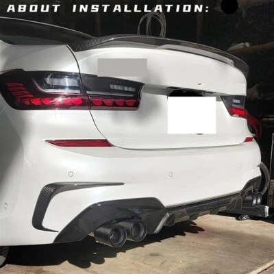 BMW G20 M340i 330i FIBRA DE CARBONO INOXIDABLE CUÁDRUPLE PUNTA DE ESCAPE ACABADOS Foto 1 de 3