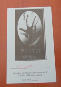 Operator "B" Signature Page Only - Signed Edward Lee Cemetery Dance Lettered Ed. - Picture 1 of 2