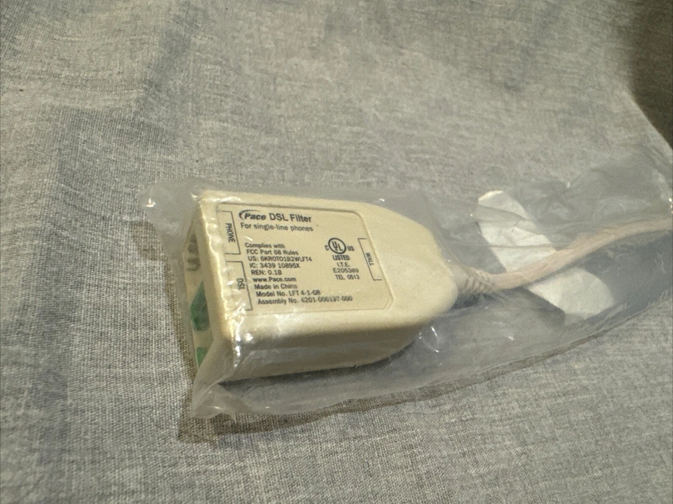 2 Wire DSL Filter for Single-Line Phones (LFT-4-1-GB) Pace Americas DSL Filter