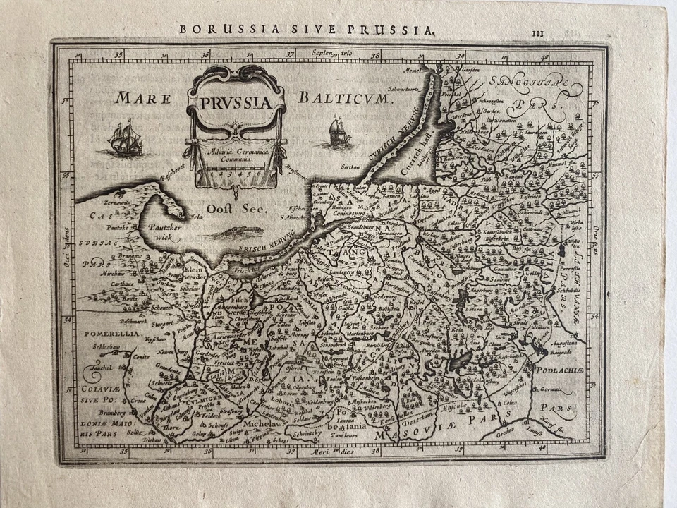 ANTIQUE MAP of Poland  "Borussia Sive Prussia"  by Mercator,  c. 1628 - Image 1 of 3