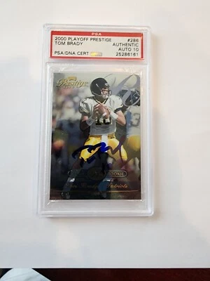 Tom Brady 2000 плей-офф престиж 286 с автографом класса PSA 10.Карта непорочная - Изображение 1 из 4