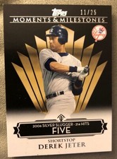2008 Topps Moments & Milestones Derek Jeter Black Card #57 Five (214 Hits) 11/25