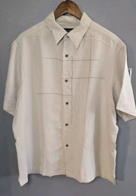 Camisa de safari con botones Crazy Horse manga corta XL caqui para hombre  Foto 1 de 4