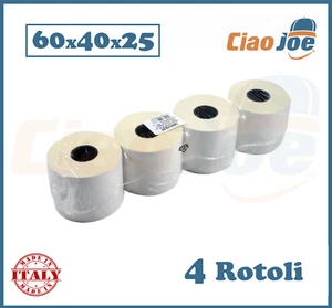 4 Rouleaux Thermiques Adhésifs 60x40mm Trou 25 – Papier Pour Caisse Ou Balance - Photo 1/1