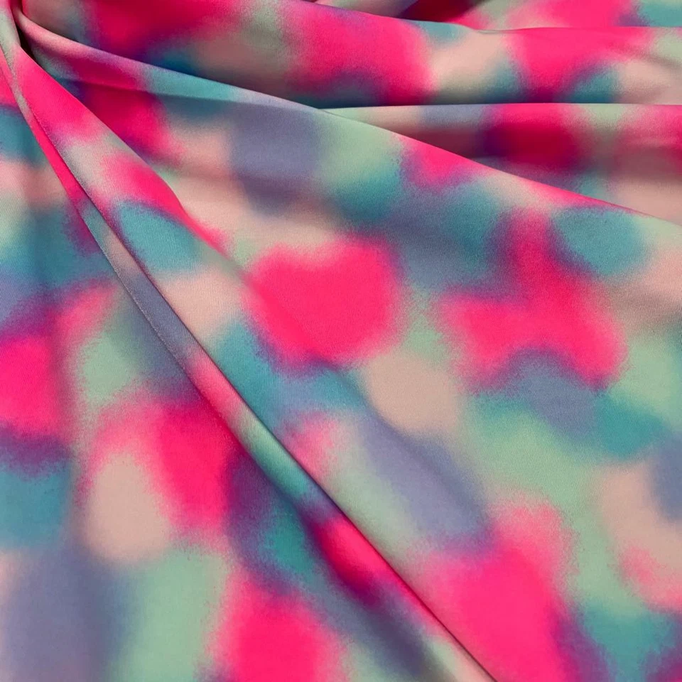 Spandex Fabric 4-Way Stretch / Tie Dye Abstract Print By The Yard for Swimwear - Image 1 of 4