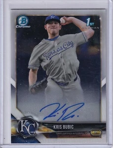 Kris Bubic 2018 Bowman Chrome Prospect 1st Bowman radiocontrol en tarjeta automática - Imagen 1 de 2