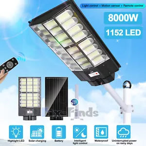 8000W LED 80000000LM Luz Solar Exterior Luces Jardin Lamparas De Calle Dusk Dawn - Picture 1 of 16