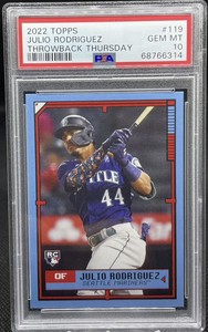 Julio Rodriguez RC Rookie PSA 10 💎 2022 Topps Throwback Thursday #119 - RARE -