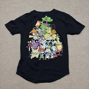 Nickelodeon Baseball Trikot Herren Gr. M Schwarz Kurzarm V-Ausschnitt Grafik Tee - Bild 1 von 10