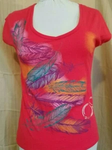 Ocean Pacific Shirt, Red, Feathers - Picture 1 of 4