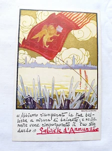 POSTCARD WW1 PROPAGANDA RIVER IRIDENTISM GABRIELE D'ANNUNCIATION - Picture 1 of 2