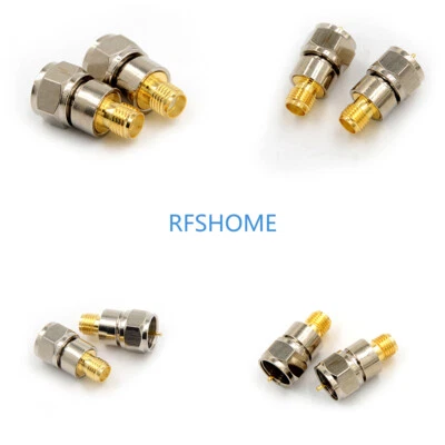 2PCS F Type Male Plug To SMA Female  Connector Jack Straight RF Coaxial Adapter - Image 1 of 4