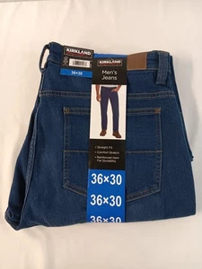 Jeans uomo Kirkland Signature cotone 5 tasche vestibilità dritta 36x30. Nuovo - Foto 1 di 2