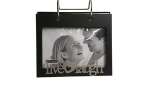 Malden Live Laugh Love Flip Photo Album Tabletop 4x6 Black Ring Binder Display - Picture 1 of 3