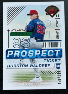 2024 Panini Prospect Edition - Hurston Waldrep Braves #d /299 Rookie Card RC #96 - Picture 1 of 3