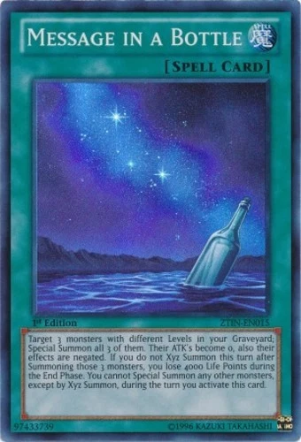 Message in a Bottle - ZTIN-EN015 - Super Rare - 1st Edition Near Mint Yugioh! Ca - Image 1 of 1