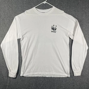 WWF World Wildlife Fund Shirt Mens Large White Long Sleeve Animal Graphic Panda - Picture 1 of 10