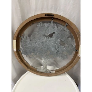 Wooden Round Frame with Metal Tree Wall Decor - Picture 1 of 2