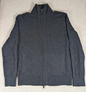 Banana Republic 100% Cashmere Charcoal Gray Full Zip Sweater Men's Size L - Picture 1 of 8