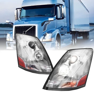 Halogen Headlight For Volvo VNL 2004-2017 Semi Truck Chrome Projector Left Right - Image 1 of 4