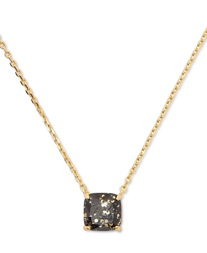 Kate Spade Gold Tone Square Glitter Stone Mini Pendant Necklace NWT Dust Bag - Image 1 of 1