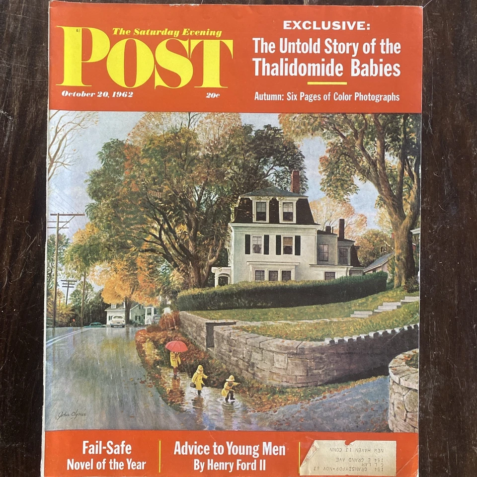 autumn in Rockport MA cover John Clymer Saturday Evening Post Magazine - Image 1 of 4