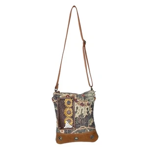 OH Ohlay Bags OHV213 Cross Body Ii Hand Tooled Upcycled Canvas Hair-On Genuine - Picture 1 of 1
