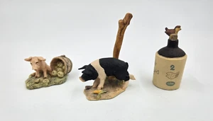 Vintage Lowell Davis Schwein Schwein Vogel KRUG Figuren Schmid 80er 90er Konvolut 3 Stück - Bild 1 von 6