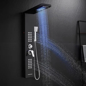 KINKIBOS LED Duschpaneel mit Armatur, 5 Funktionen Duschpaneel mit LED Regend... - Bild 1 von 8