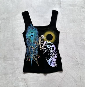 Y2K Indian Bohemian Tank Top Hysteric Glamour Vibe Cop Copine Style - Picture 1 of 6