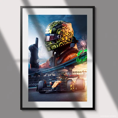 Póster impreso Lando Norris F1 McLaren Racing arte de pared Fórmula 1 Foto 1 de 4