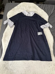 Abito corto donna blu navy scollato taglie forti 24 nuovo con etichetta 1901 - Foto 1 di 8