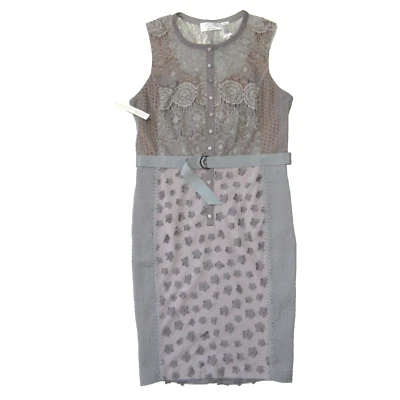 NWT Anthropologie Beguile by Byron Lars Gisella in Gray Lace Sheath Dress 10P - Image 1 of 4