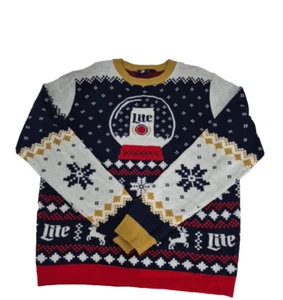 Maglione uomo Miller Brewing Co. grande blu/rosso BeerCore manica lunga - Foto 1 di 7