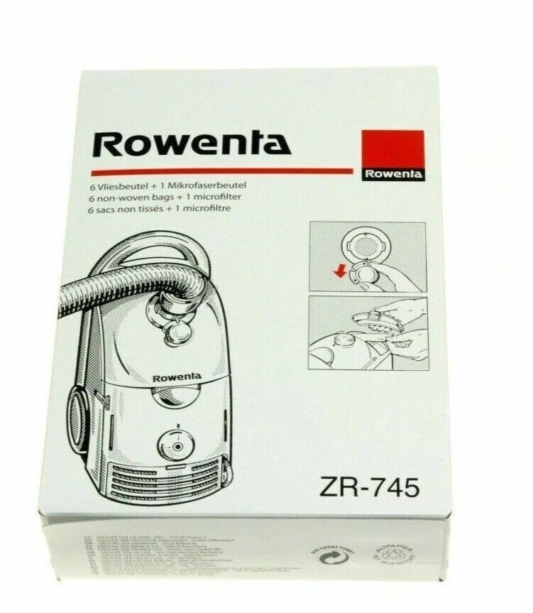 ROWENTA Kit 6 Sacchi Sacchetti con Micro Filtro per Aspirapolvere DYMBO ZR745 - Immagine 1 di 1