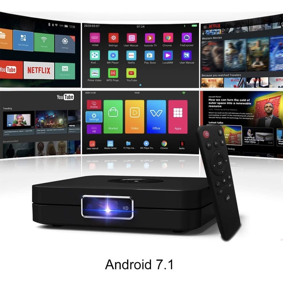 Portable Projector 400 Ansi Lumens Andriod 7.1 100 inch Picture DLP Projector - Image 1 of 4