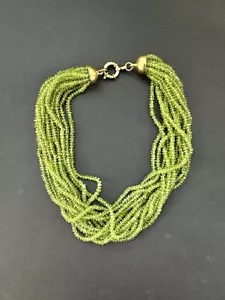 Collana Peridoto Vintage Torchon Multi Filo Argento 925 - Foto 1 di 5
