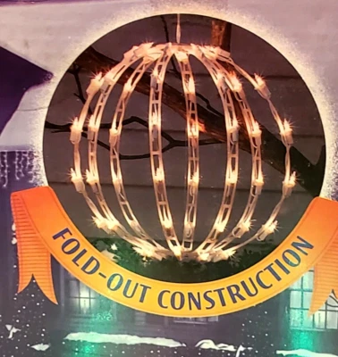 Bola colgante de luz de Navidad verde 1 luz esfera redonda 12" plegable Sylvania Foto 1 de 4