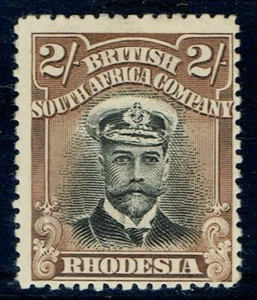 1913 Rhodesia Admiral SG 214 2/- Black & Deep Brn Ref 1 Die 1 Pl 1 Perf 14 LMM - Picture 1 of 1