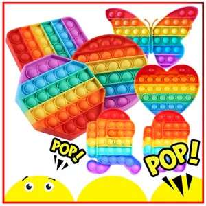 Push pop it Bubble Sensory Stress Relief Anti-Anxiety Rainbow Kids Fidget Toy - Picture 1 of 12