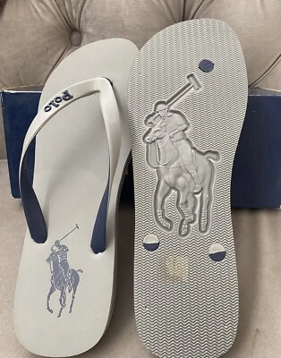 Sandalias sin cordones Polo Ralph Lauren para hombre con perno gris marino talla 13D Foto 1 de 3