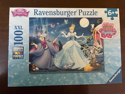 Disney Princess Ravensburger Cinderella Glitter Puzzle 100 Piece Jigsaw Puzzle - Image 1 of 4