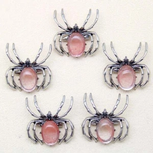 10pcs Cherry Quartz Stone Spider Pendants Brooch Chakra Reiki Healing Amulet - Picture 1 of 3