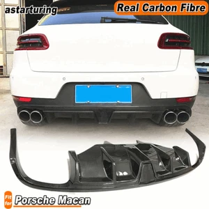 Fit For Porsche Macan 2014-20 REAL Carbon Fiber Rear Bumper Diffuser Lip Spoiler - Picture 1 of 8
