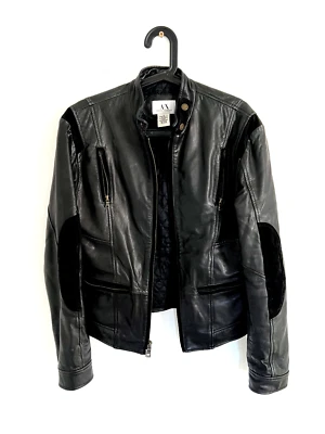 Armani Exchange Men's Leather & Suede Jacket, Black, Excellent Condition Size S - Image 1 of 4