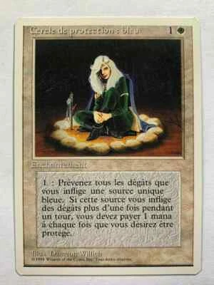 CERCLE DE PROTECTION : BLEU Revised FWB French 1994 Magic MTG COP: Blue HP - Image 1 of 2