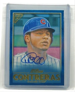 2018 Topps Gallery #142 Willson Contreras/50 autógrafo azul automático Chicago Cubs - Imagen 1 de 3